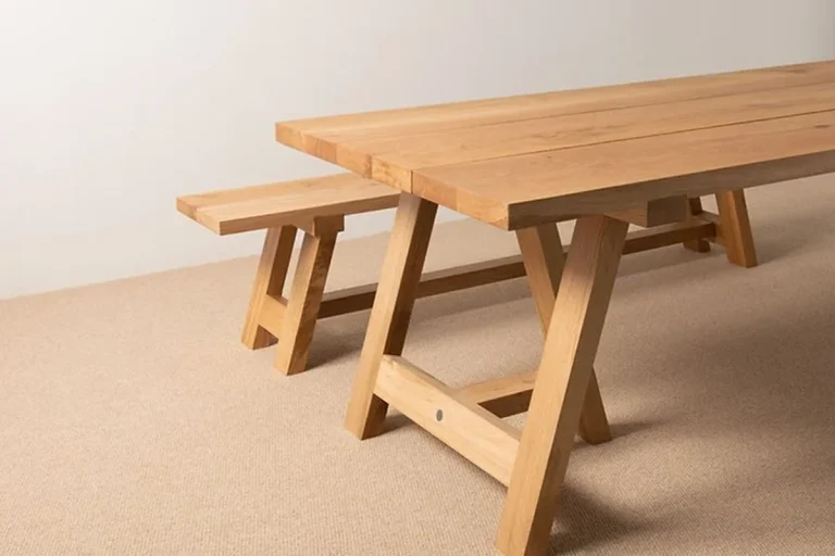 Bespoke Wooden Dining Table and Bench